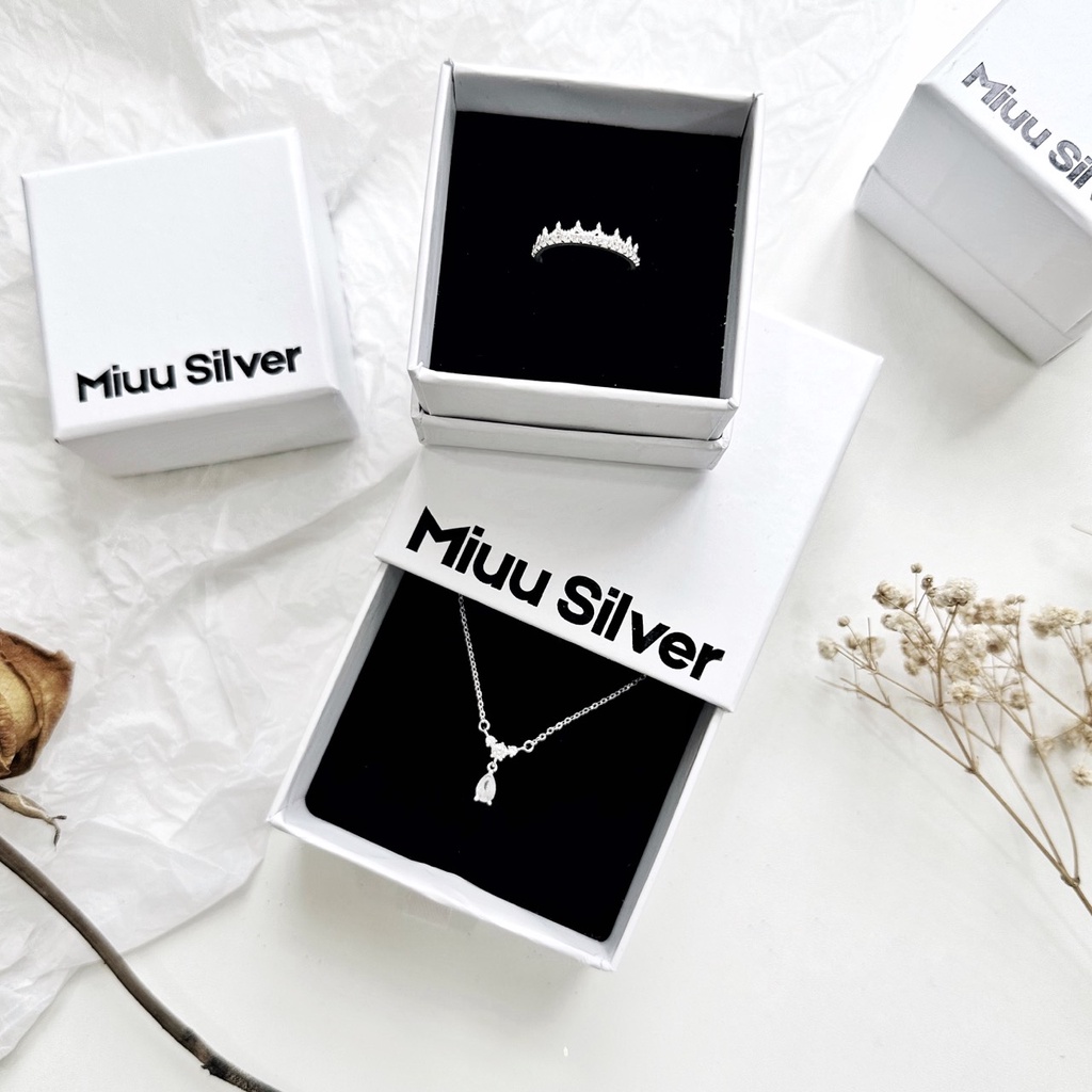 Hộp đựng trang sức bạc, nhẫn, dây chuyền, bông tai Miuu Silver, quà tặng cho mọi đơn hàng trên 250k