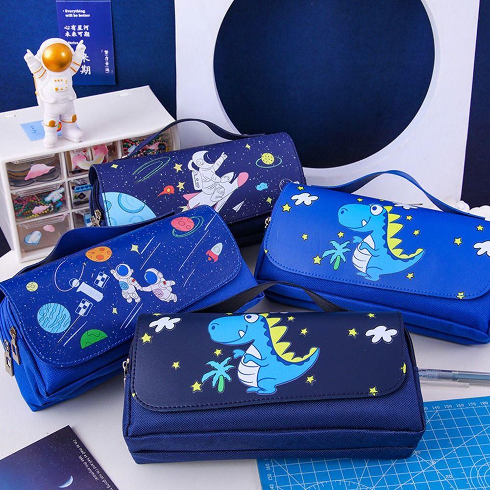 CHOOKEY Túi Đựng Bút Cỡ Lớn In Hình Phi Hành Gia Dễ Thương Cho Học Sinh