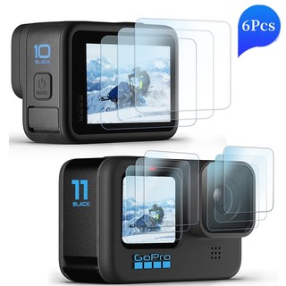 Set 3 / 6 kính cường lực hd 9h bảo vệ ống kính trước và sau dành cho gopro hero 12 11 10 9 gopro hero11 hero10 hero9