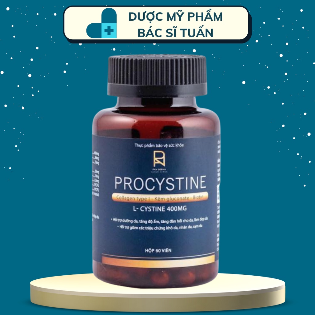 Viên uống Procystine giảm mụn mờ thâm sáng da 60 viên
