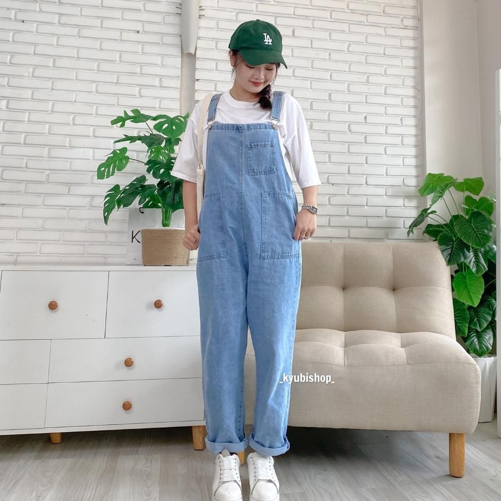 Quần yếm jean dài KYUBI form rộng phong cách ulzzang có túi (Nhiều mẫu) - Yềm quần bò jeans YUNI