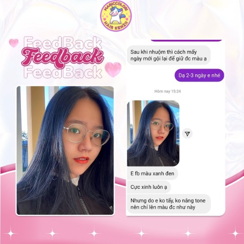 Thuốc Nhuộm Tóc Màu XANH ĐEN - NÂU ĐEN Không Tẩy Tặng Oxi Găng Tay Mũ Chùm Kenzii