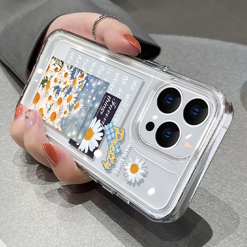 Ốp Điện Thoại DecoPhone Acrylic tpu acrylic Trong Suốt In Hình Hoa Cúc Cho iphone 6s 7 8 plus x xs xr 11 12 13 14 15 max pro