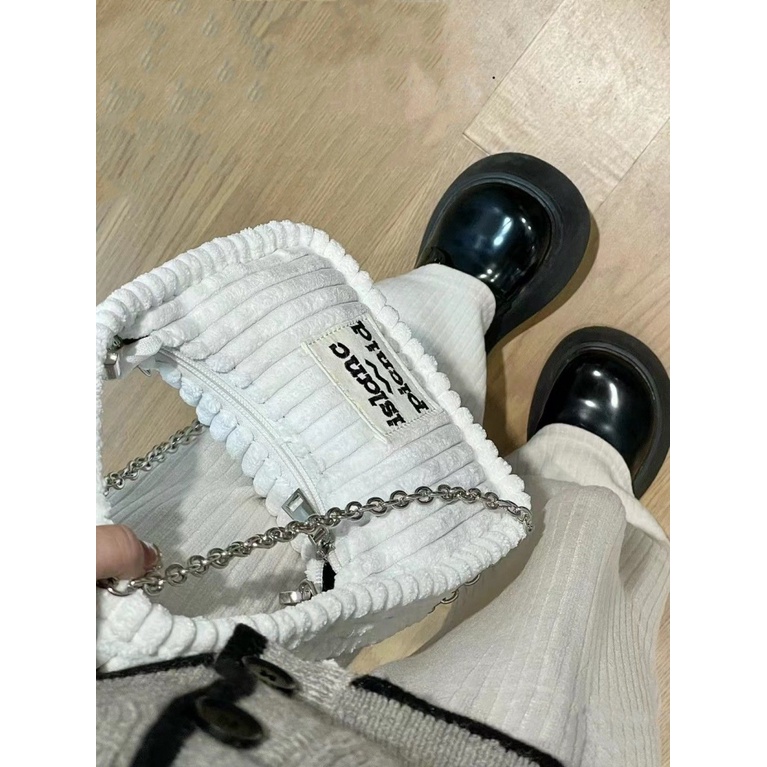 Túi Xách Đeo Vai / Kẹp Nách Chất Nhung In Chữ Phong Cách Cổ Điển Kích Thước 12 X 8 X 20 Thời Trang Cho Nữ