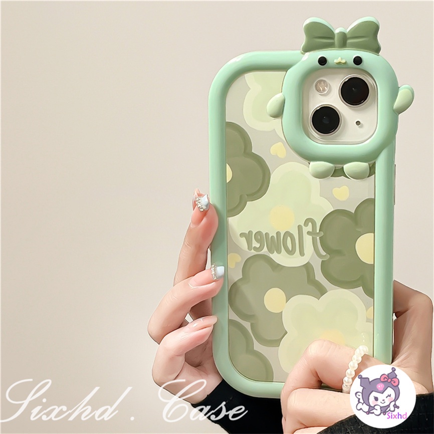 Compatible For Samsung A03 A03s A14 A13 A12 A22 A23 A33 A04s A04E A50 A50s A30s A32 A53 A54 A51 A52 A71 A72 A21s A30 A20 A31 A11 A02s M22 M32 sixhd Ốp Điện Thoại TPU Mềm Chống Rơi Họa Tiết Hoa Màu Xanh Lá Cho