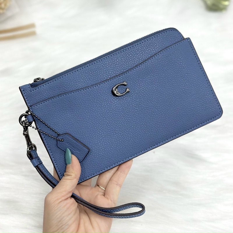 📛RẺ VÔ ĐỊCH📛VÍ COAH L ZIP WRISTLET NỮ MỎNG SIÊU XINH