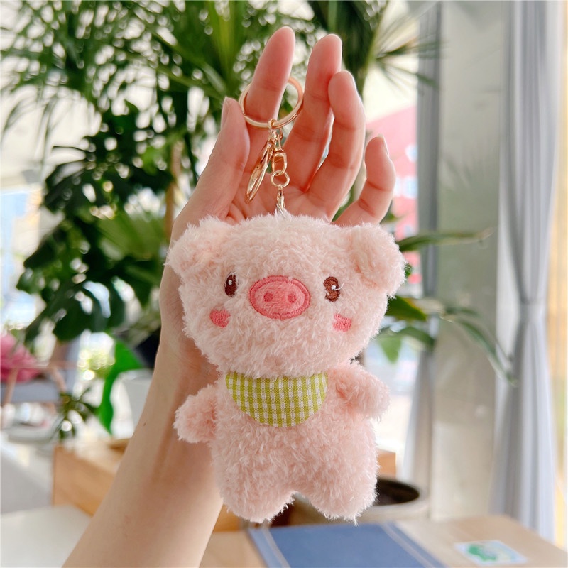 Móc khoá gấu bông hình thú đeo khăn dễ thương 12cm NEOCI