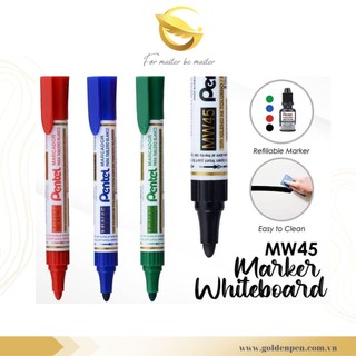 [HÀNG CHÍNH HÃNG] Bút Dạ Viết Bảng Pentel MW45| Có Mực Thay Thế (3 Màu: Đen/Đỏ/Xanh)