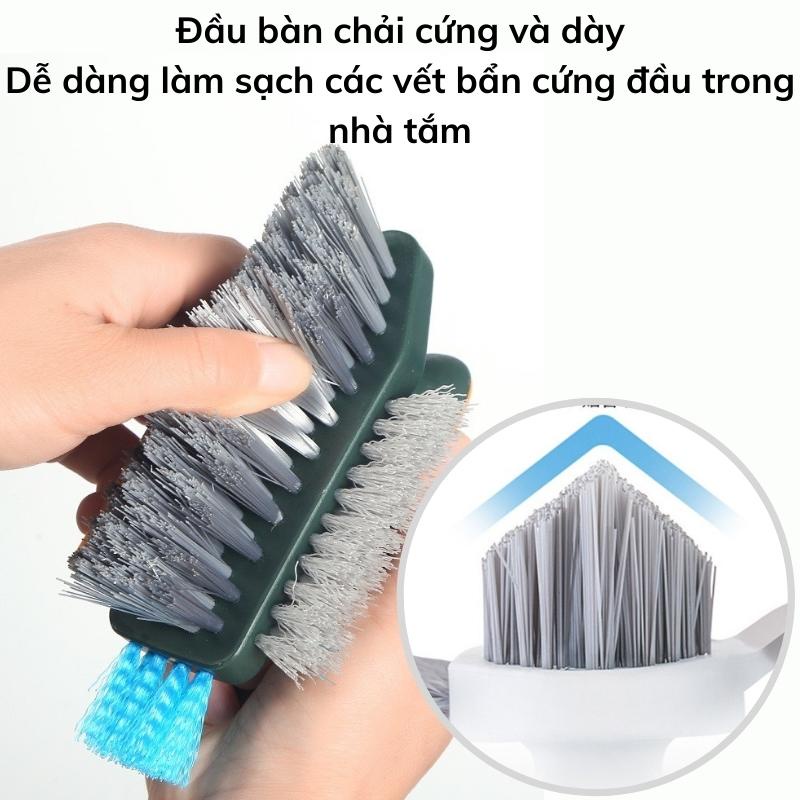 Bàn chải nhà tắm 4 trong 1 làm sạch khe hở mạch, góc tường, chổi cọ sàn kiêm gạt kính tiện lợi