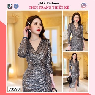 V3290 Váy nhũ body xẻ tà [kèm video SP] đàm dạ hội dự tiệc sang chảnh (DVC&ACC)
