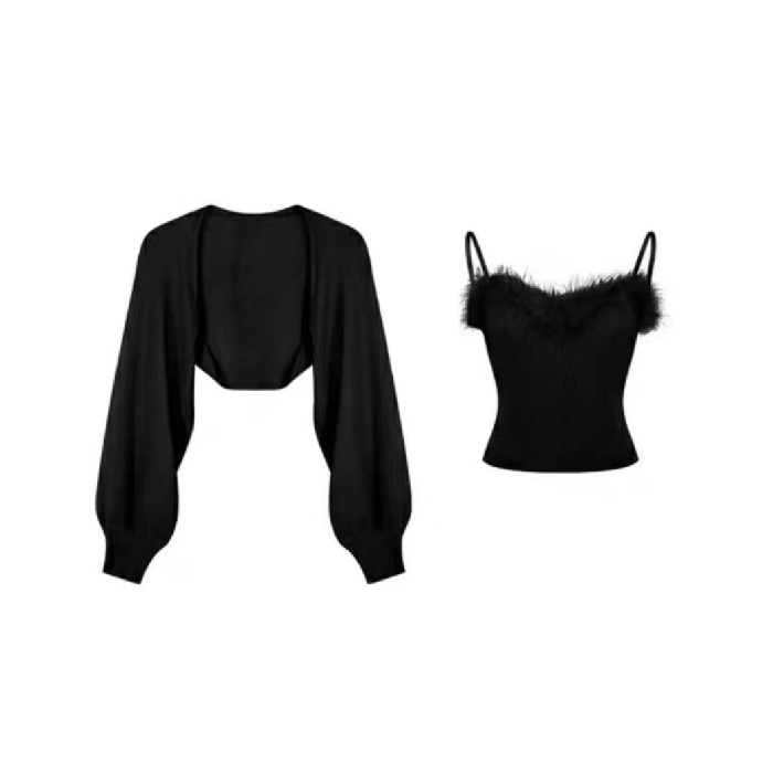 Áo Yếm Dệt Kim Phong Cách Mới Mùa Xuân 2023 + Chân Váy Đuôi Cá Xẻ Tà Ôm Dáng Gợi Cảm Cho Nữ