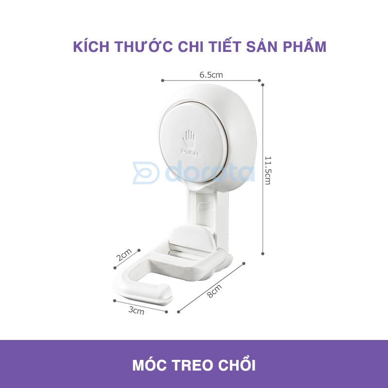 Móc treo chổi cây lau nhà cao cấp DOROTA chống nước di chuyển tái sử dụng chịu tải 5kg AW594