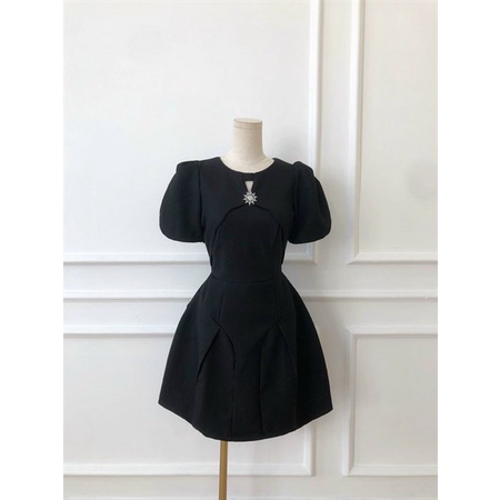 Đầm tay phồng đính đá đi tiệc đi làm đơn giản Mụp Store