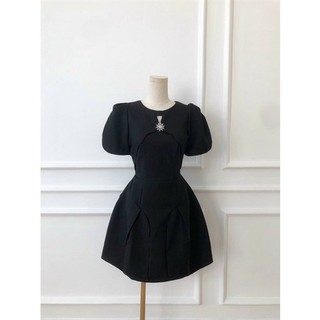 Đầm tay phồng đính đá đi tiệc đi làm đơn giản Mụp Store