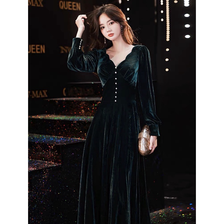 Váy nhung sang chảnh 3 màu 2275