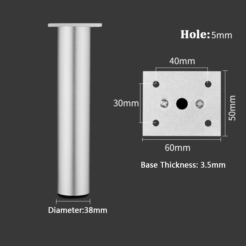 6~35CM Chân đồ nội thất bằng nhôm hình trụ có thể điều chỉnh Chân tủ bằng kim loại chống gỉ chân ghế sofa