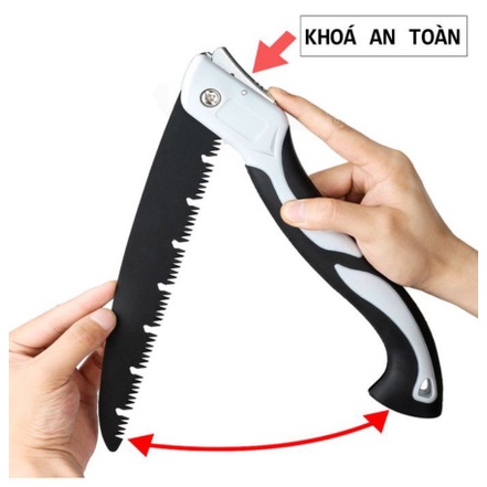 Cưa cầm tay gấp gọn, Cưa cây cưa gỗ cưa xếp lưỡi thép hợp kim SK5 - Đài loan