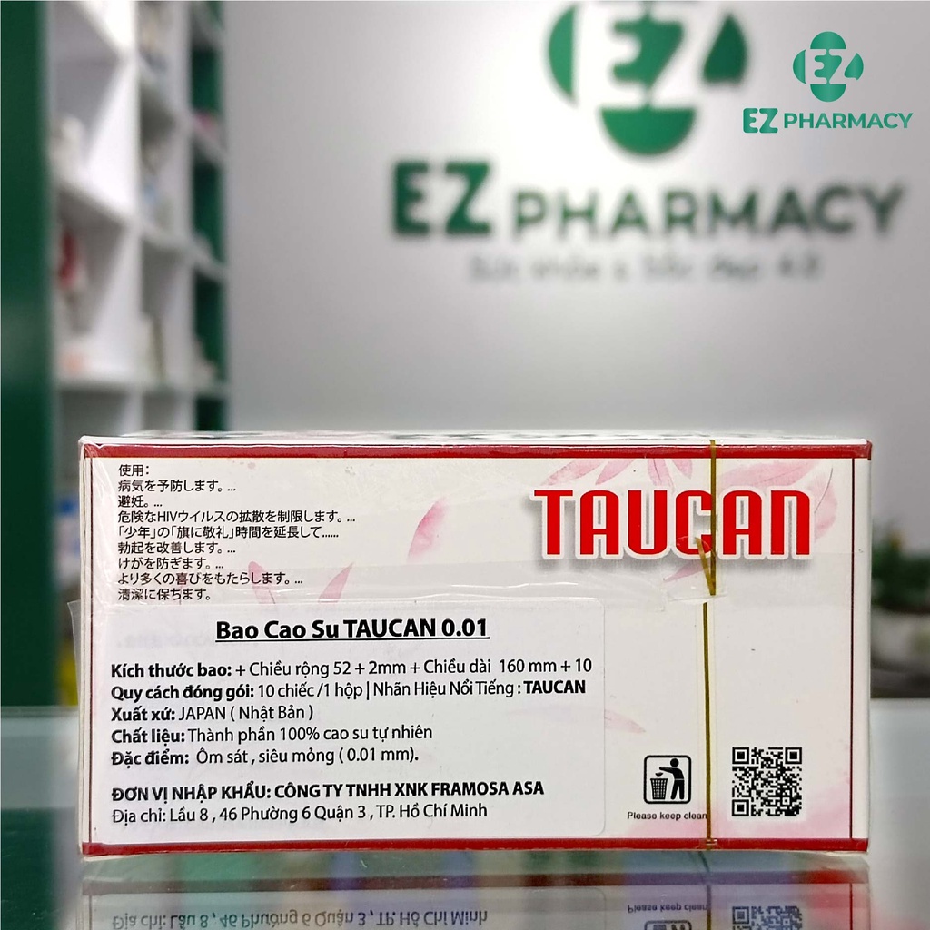 TAUCAN Bao cao su siêu mỏng 0.01 kéo dài thời gian nhập khẩu Nhật Bản 1 cái  - EZ Pharmacy