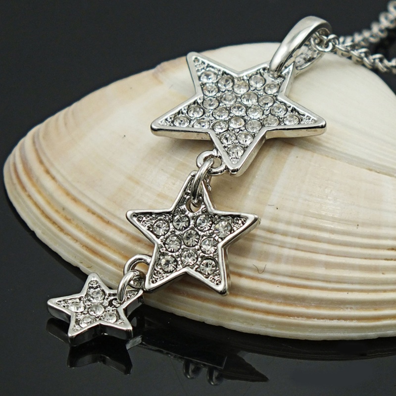 San * Vòng cổ Xương Quai Xanh Hình Ngôi Sao Năm Cánh Đính Kim Cương Đơn Giản Cho Nữ Sinh