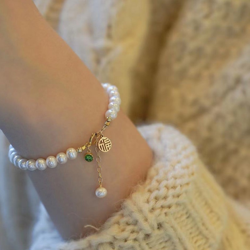 Vòng Đeo Tay Đính Ngọc Trai Nhân Tạo Có Thể Điều Chỉnh Kích Thước