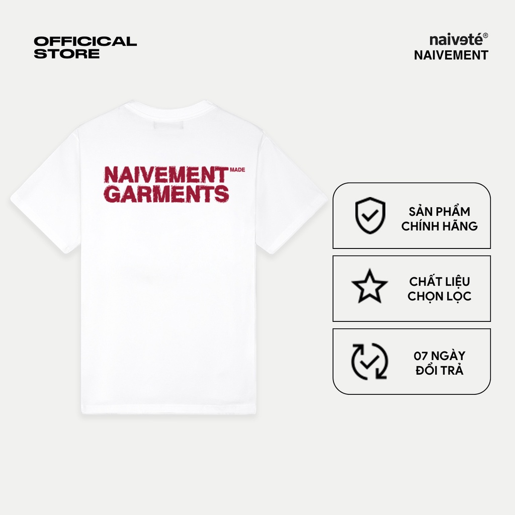Áo thun unisex NAIVETE Garment T-shirt chất liệu cotton cao cấp