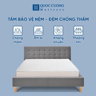 Tấm bảo vệ đệm dày 4cm cao cấp Quốc Cường, chống thấm, kháng khuẩn, ngăn ngừa ẩm mốc