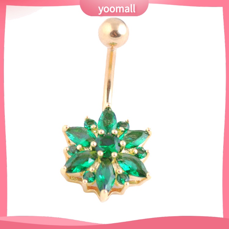 Khuyên Rốn Hình Hoa Đính Đá Thời Trang Cho Nữ