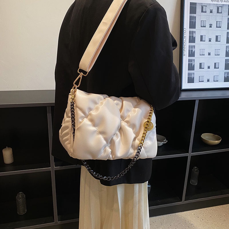 Túi Đeo JASMIN NOIR Chéo Họa Tiết Caro Dây Xích Thời Trang Cho Nữ