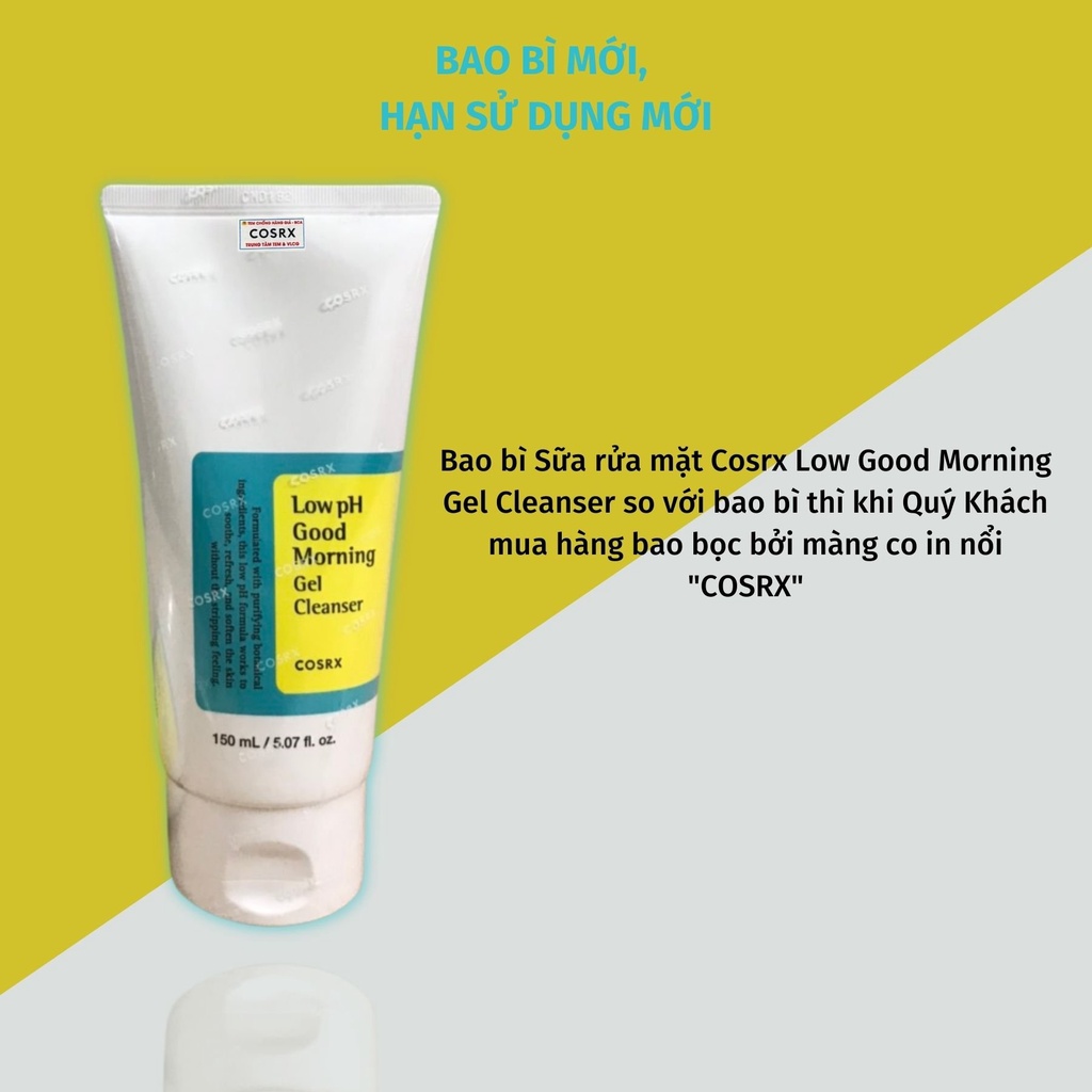Sữa Rửa Mặt Cosrx Good Morning Gel Rửa Mặt Chiết Xuất Trà Xanh 150ml/50ml