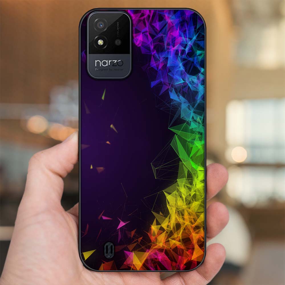 Ốp lưng Realme Narzo 50i viền đen in hình hoạ tiết 3D