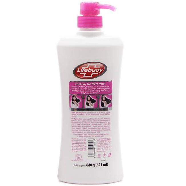 Dầu gội Lifebuoy 640g Tóc mềm mượt-kháng khuẩn
