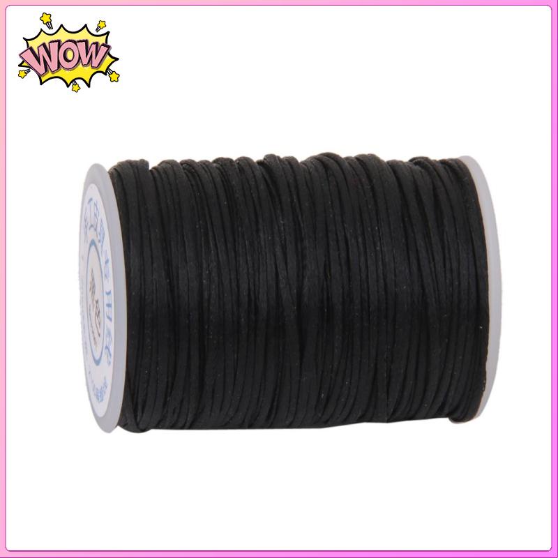 Cuộn Chỉ Sáp Dẹp Màu Đen 76 Yard Dài 1.2mm Chuyên Dụng May Vá Thủ Công