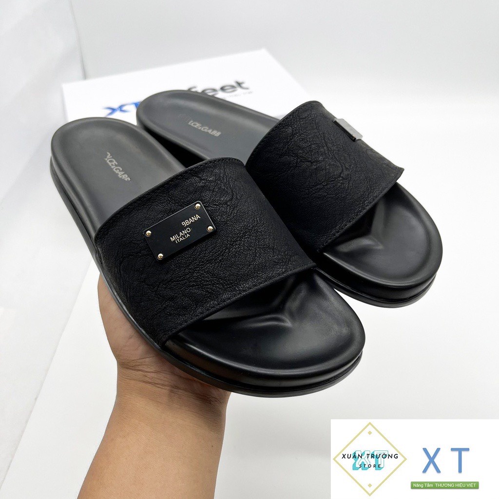 Dép Nam DG Huy Phong. -  dép nam quai ngang da bò xịn đế cao su êm chống trơn trượt