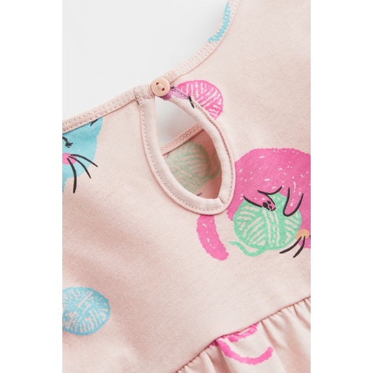 Váy tay dài cotton cho bé gái HM Auth