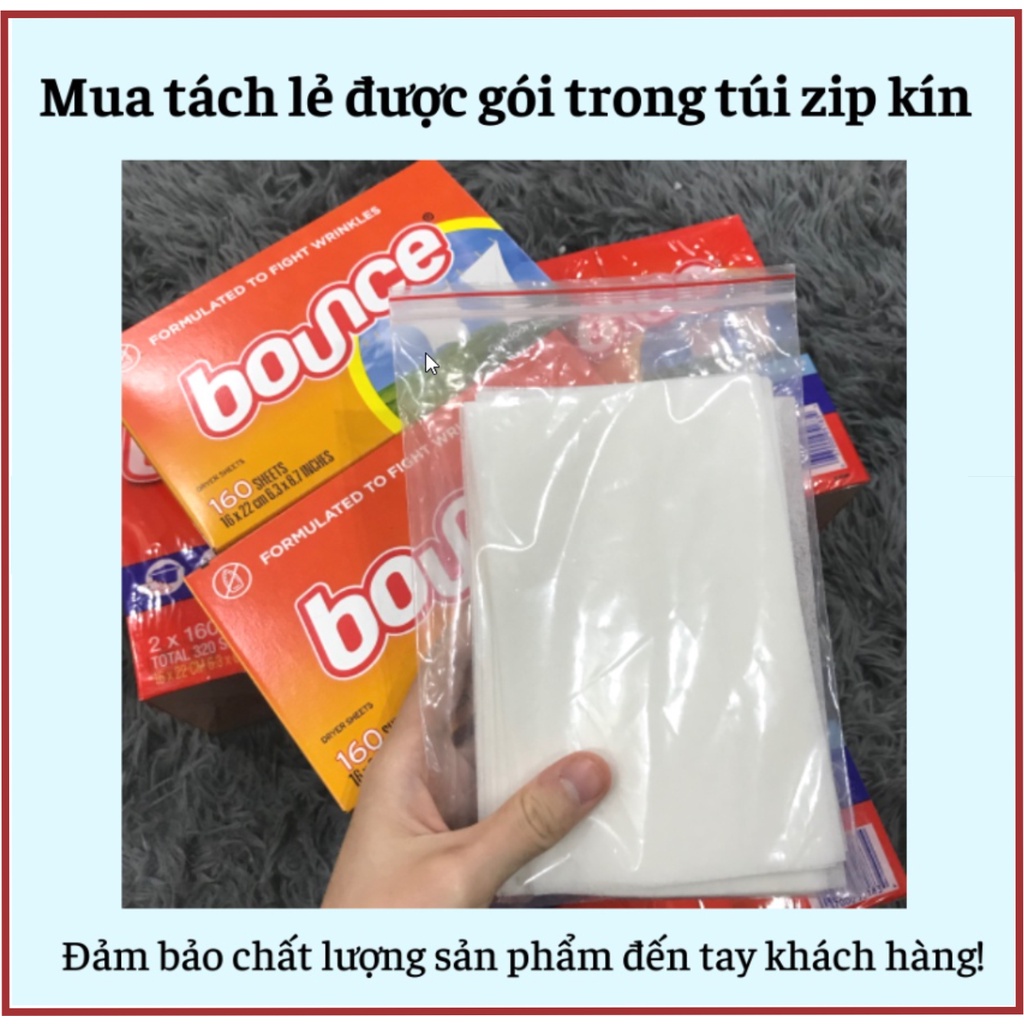 Giấy thơm quần áo Bounce Mỹ giấy làm mềm quần áo giúp lưu hương thơm lâu