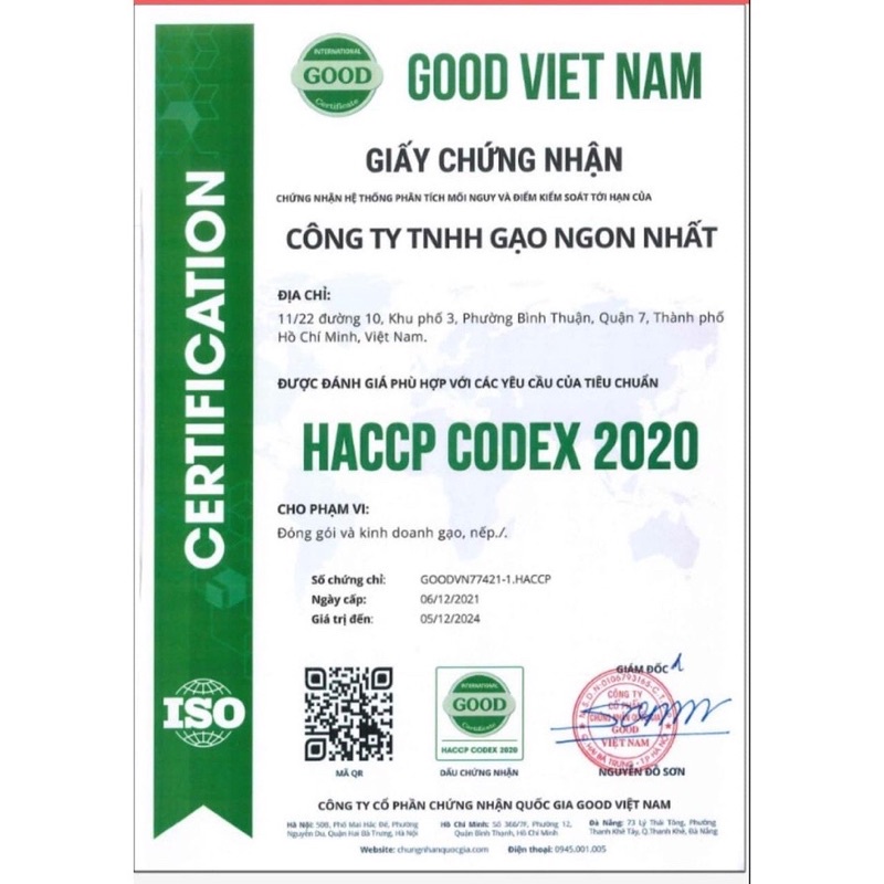 Gạo Hữu Cơ ST25 túi 5kg