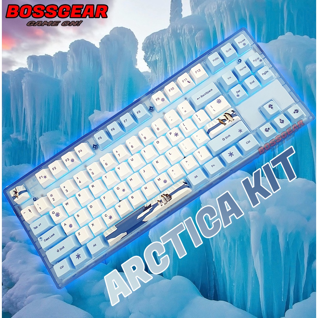 Bộ KiT Custom MK870 Phiên Bản Arctica Switch Gateron Milky Yellow Pro Keycap PBT Dye Sub LED RGB