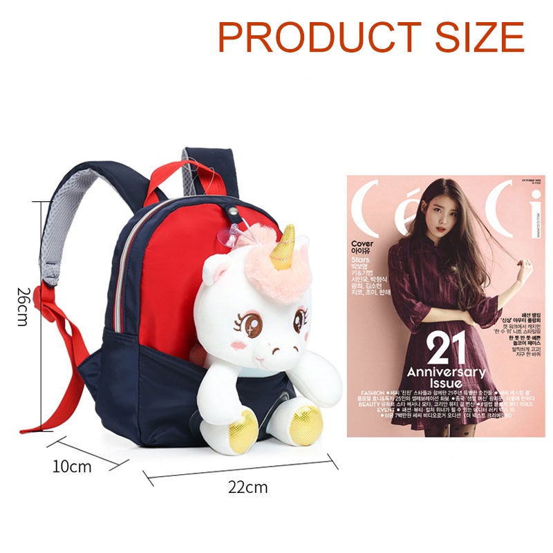 CATIMINI Balo Đi Học Bằng Nylon Thiết Kế Hình Kỳ Lân Hoạt Hình Đáng Yêu Cho Trẻ Em