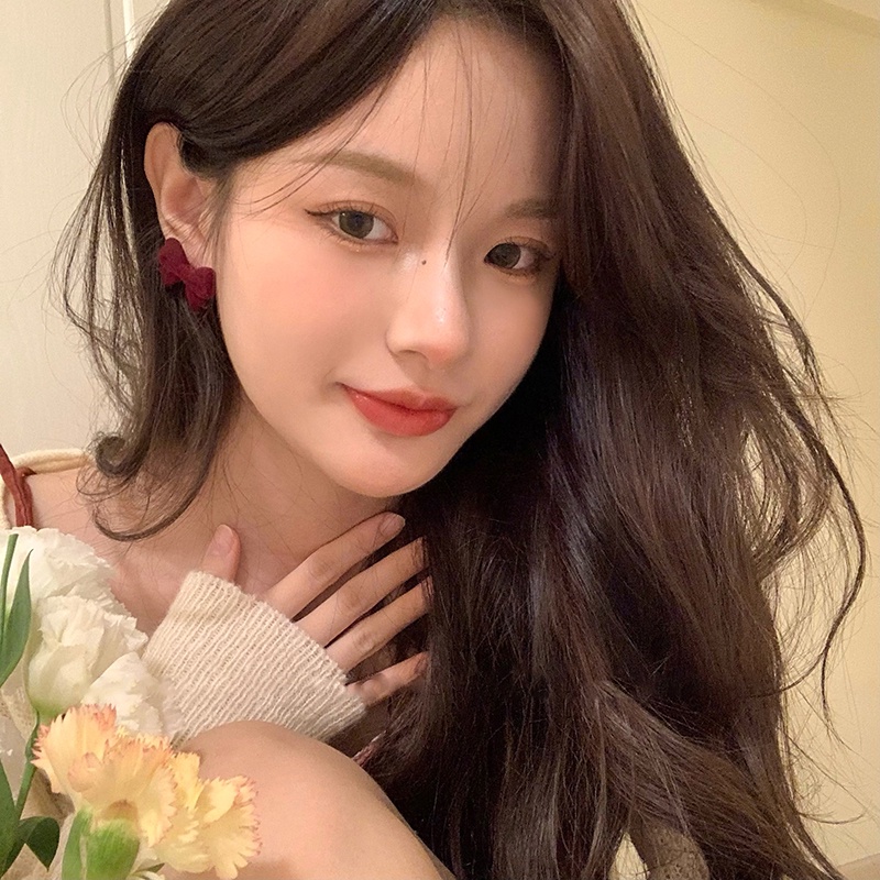 Bông Tai Hình Hoa Thắt Nơ Đỏ Phong Cách Trung Hoa Thời Trang Cho Nữ