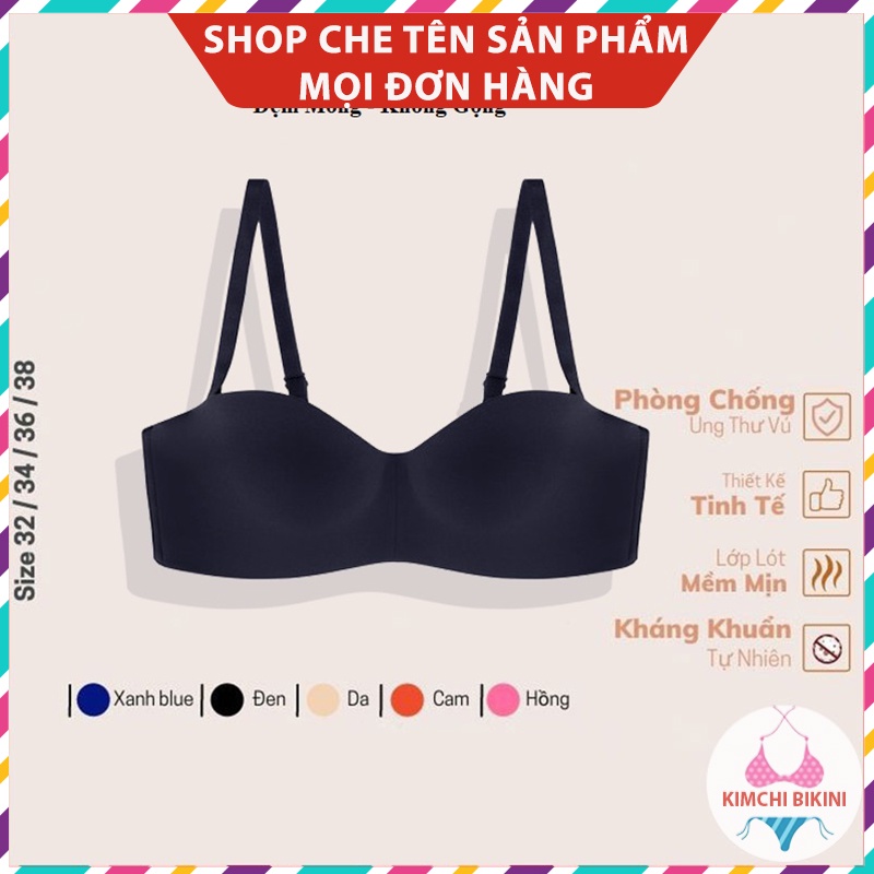 Áo ngực nữ đúc su cúp quả ngang đệm mỏng không gọng nâng ngực tạo khe KIMCHIBIKI AL025