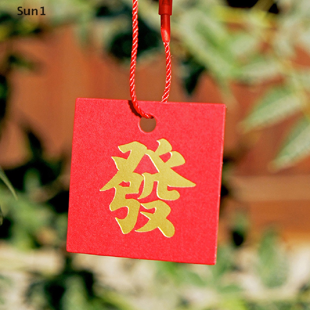 Set 20 Thẻ Chúc Mừng Năm Mới Màu Đỏ Trang Trí Đẹp Mắt