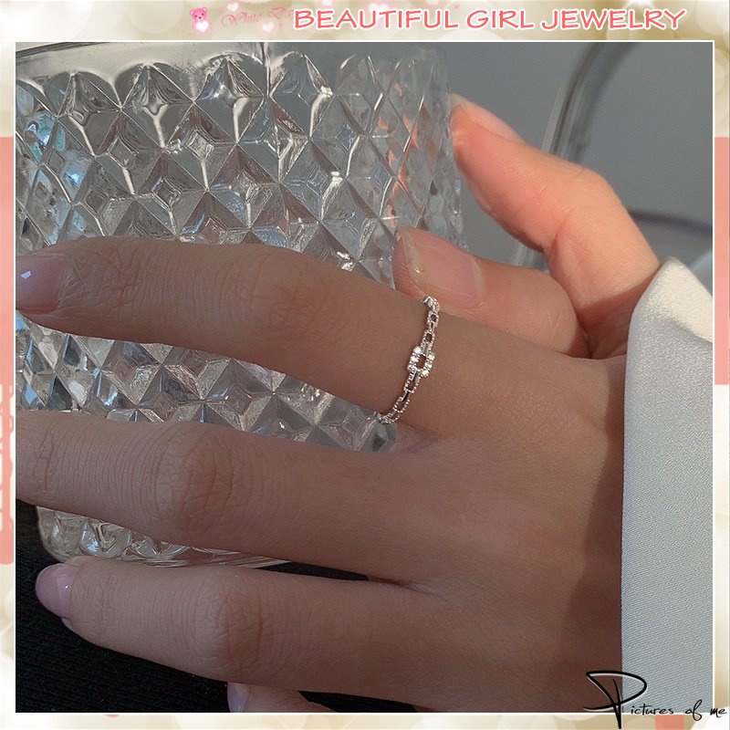 Nhẫn đeo ngón tay dạng hở điều chỉnh được bằng đồng đính đá nhân tạo thời trang đơn giản dành cho nữ