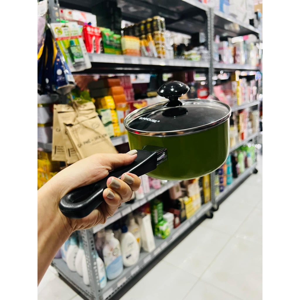 QUÁNH CHỐNG DÍNH SUNHOUSE 14CM/16CM. NỒI NẤU BỘT, CHÁO