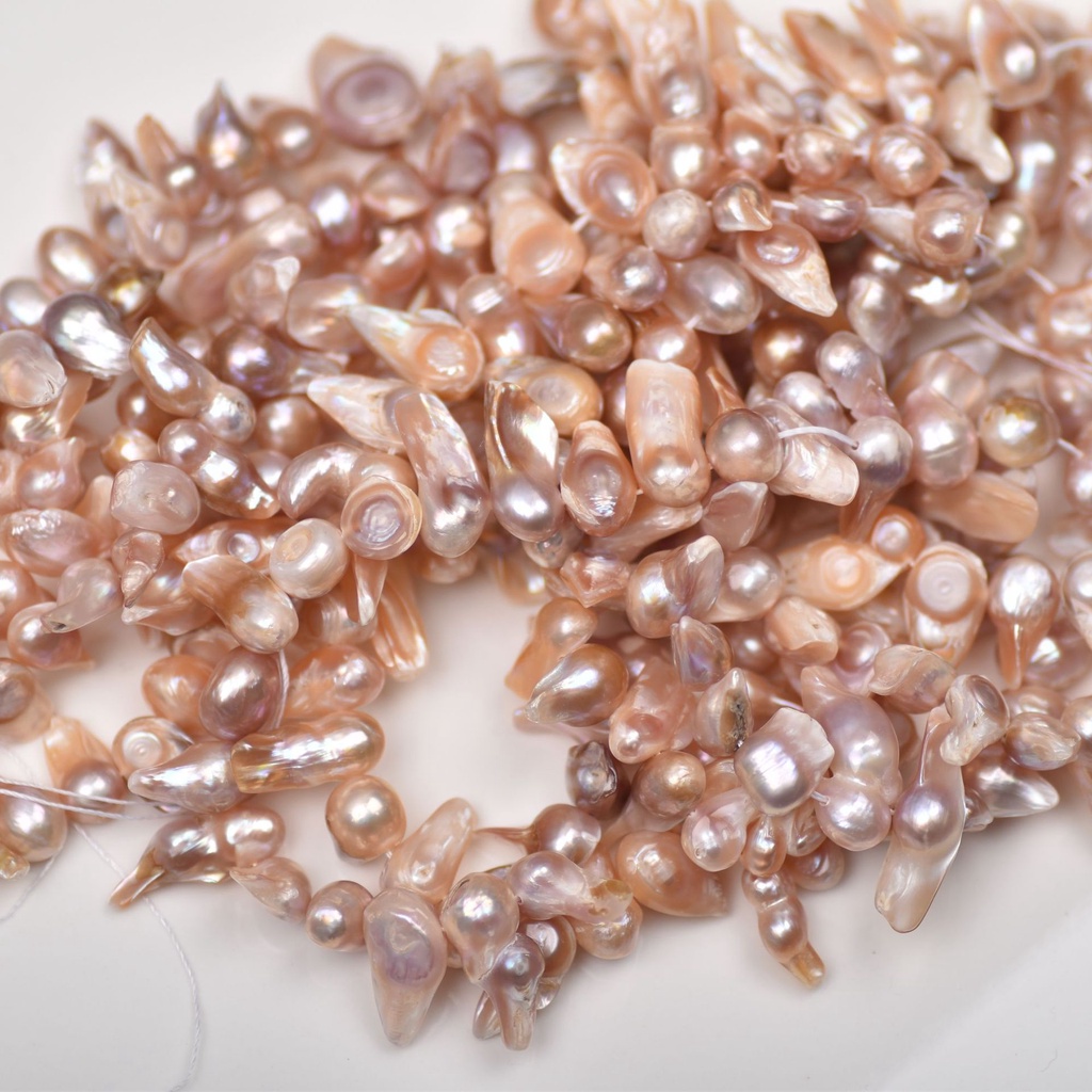 Hạt Ngọc Trai Hình Lông Vũ Màu Hồng Tím Phong Cách Baroque Độc Đáo Dùng Làm Trang Sức Diy