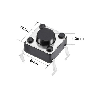 Túi 10 Chiếc Nút nhấn 4 chân 6*6*4.3MM