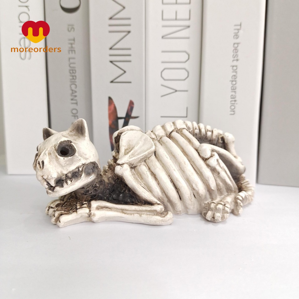 < Mo > Tượng Đầu Lâu Bằng Nhựa Tổng Hợp Phong Cách Halloween Retro