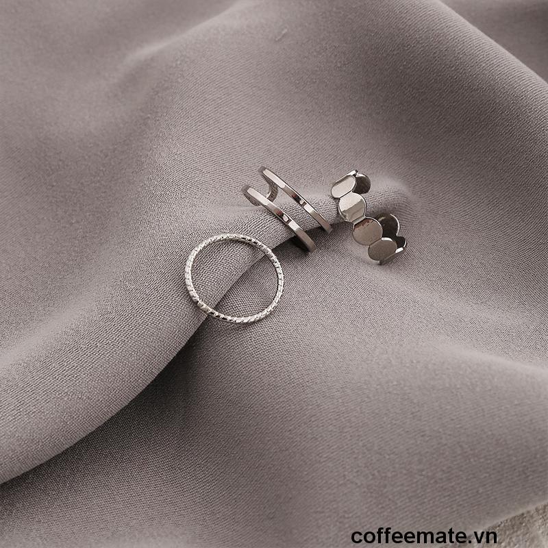 【coffeemate】⚡ Bộ Nhẫn Hở Phong Cách Hip Hop Cổ Điển Cho Nam Và Nữ