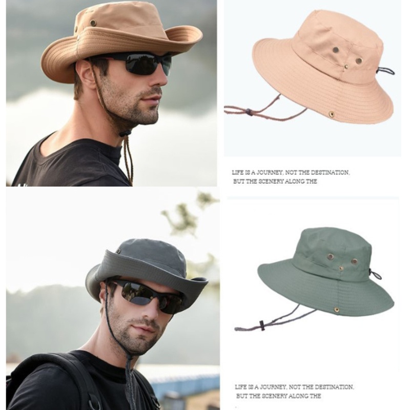 Mũ Vành Rộng Chống Tia Uv Tiện Dụng Khi Đi Câu Cá / Leo Núi Cho Nam