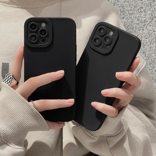 Ốp Điện Thoại Silicone Màu Đen Trơn Cho iPhone 14 13 Pro Max iPhone 12 11 X XS Max XR iPhone 14 Max