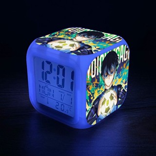  Đồng hồ báo thức để bàn in hình BLUE LOCK anime chibi đèn LED đổi màu 